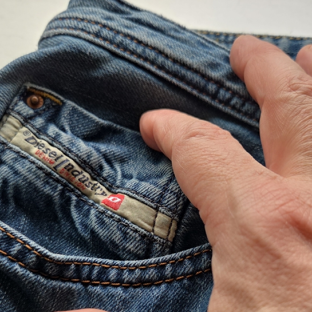 Diesel Relaxed Fit Jeans - Blue and Tan